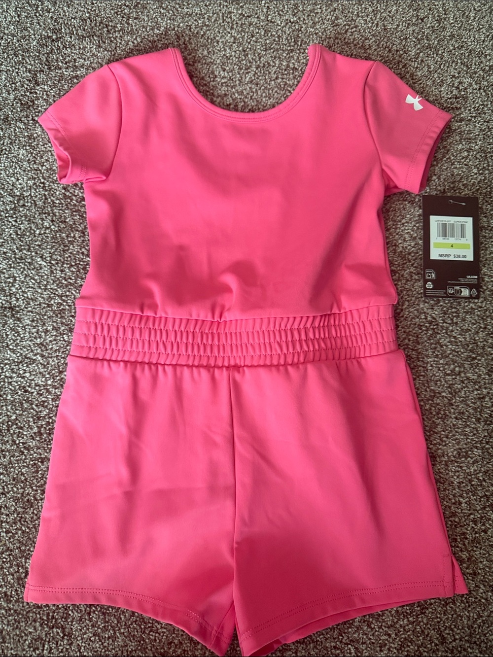 Under Armour Pink Girls One-Piece Bodysuit Romper